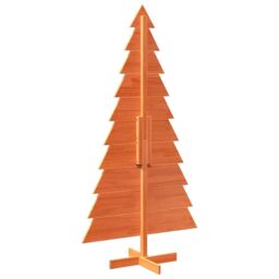 Berkfield Home Wooden Christmas Tree for Decoration Wax Brown 180 cm Solid Wood Pine - thumbnail 5