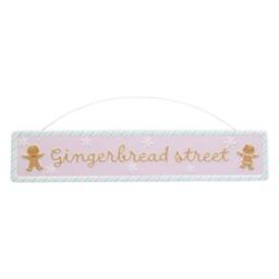 Garden Greatness Hanging Gingerbread Street Christmas Sign in Pink - Size: 1 Pack - thumbnail 2
