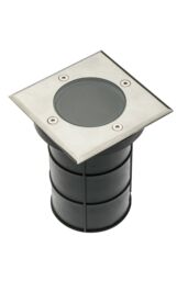 CGC Lighting 'Bridget' Two Square Large With Bulbs Stainless Steel Inground Or Decking Lights in Silver - thumbnail 2