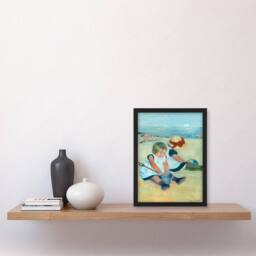 Artery8 Mary Cassatt Framed Wall Art Print Children Playing on the Beach - Size: A4 - thumbnail 2