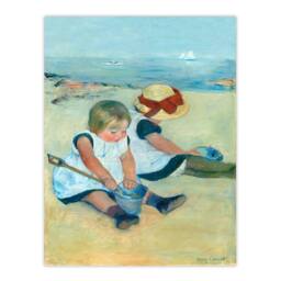 Artery8 Mary Cassatt Framed Wall Art Print Children Playing on the Beach - Size: A4 - thumbnail 3