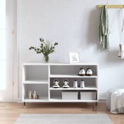 Berkfield Home Shoe Cabinet White 102x36x60 cm Engineered Wood - Size: 102 x 36 x 60 cm - thumbnail 2