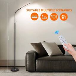 Kelvenix Reading Light Warm Light for Bedroom LED Standing Floor Lamp in Black - thumbnail 5
