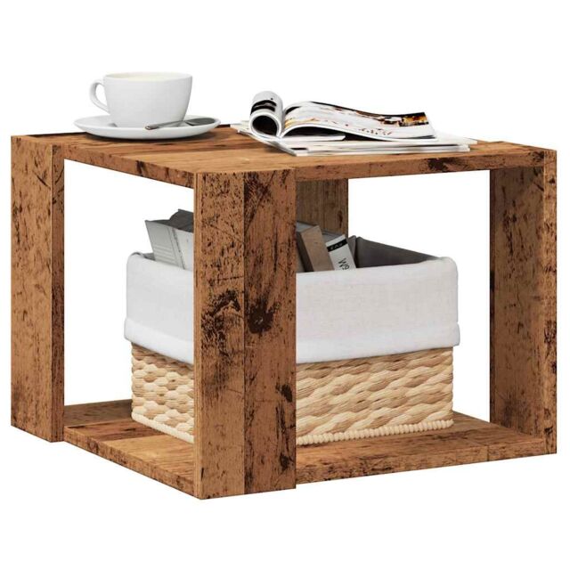 Berkfield Home Coffee Table Old Wood 40x40x30 cm Engineered Wood in Brown - Size: 40 x 40 x 30 cm - image 1