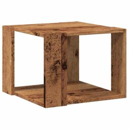 Berkfield Home Coffee Table Old Wood 40x40x30 cm Engineered Wood in Brown - Size: 40 x 40 x 30 cm - thumbnail 6