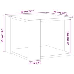 Berkfield Home Coffee Table Old Wood 40x40x30 cm Engineered Wood in Brown - Size: 40 x 40 x 30 cm - thumbnail 9