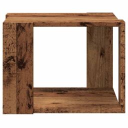 Berkfield Home Coffee Table Old Wood 40x40x30 cm Engineered Wood in Brown - Size: 40 x 40 x 30 cm - thumbnail 4