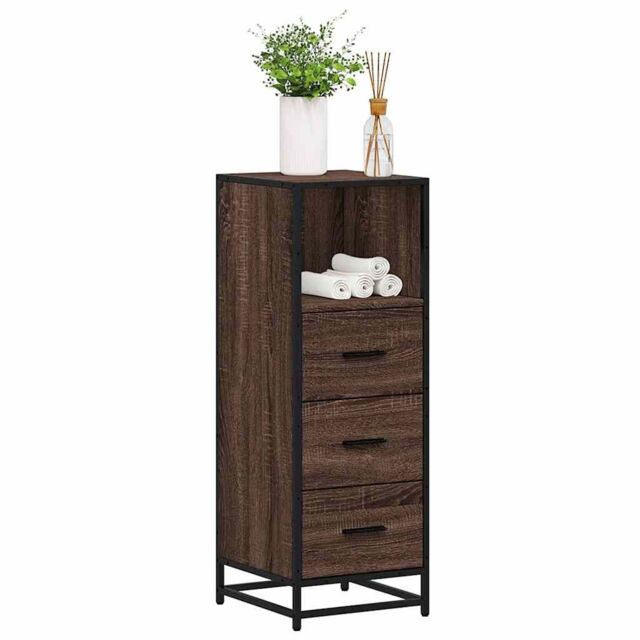 Berkfield Home Bathroom Cabinet Brown Oak 35x37.5x100 cm Engineered Wood - image 1