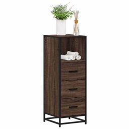 Berkfield Home Bathroom Cabinet Brown Oak 35x37.5x100 cm Engineered Wood - thumbnail 1