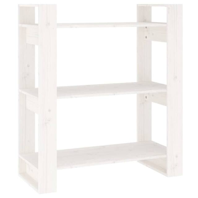 Berkfield Home Book Cabinet/Room Divider White 80x35x91 cm Solid Wood Pine - Size: 80 x 35 x 91 cm - image 1