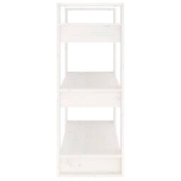 Berkfield Home Book Cabinet/Room Divider White 80x35x91 cm Solid Wood Pine - Size: 80 x 35 x 91 cm - thumbnail 6