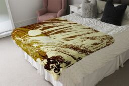 Benjamin Tate Design Pretty Bird Blanket in Natural - Size: 120 cm x 150 cm - thumbnail 3