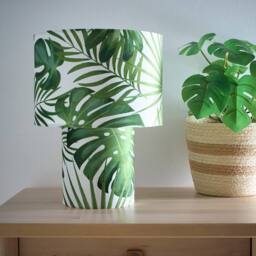 K LIVING Kobe Green Leaves Printed Velvet Table Lamp