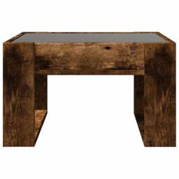 Berkfield Home Coffee Table with Infinity LED Smoked Oak 50x53x30 cm in Brown - Size: 50 x 53 x 30 cm - thumbnail 7