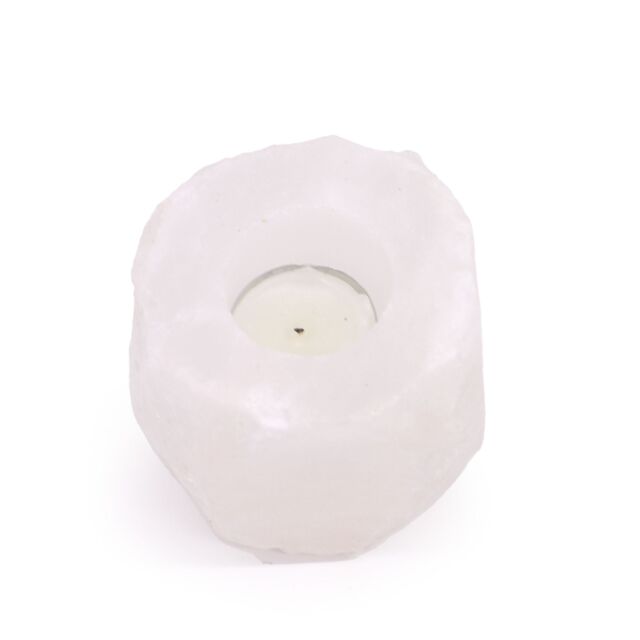 KDMD Crystal Rock Himalayan Salt Candle Holder 600-800g in White - image 1