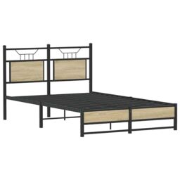 Berkfield Home Bed Frame without Mattress Sonoma Oak 120x200 cm Engineered Wood in Brown - Size: Small Double - thumbnail 3