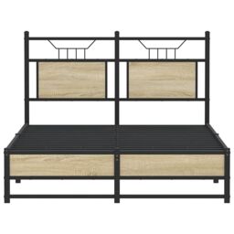 Berkfield Home Bed Frame without Mattress Sonoma Oak 120x200 cm Engineered Wood in Brown - Size: Small Double - thumbnail 6