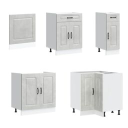 Berkfield Home 11 Piece Kitchen Cabinet Set Kalmar Concrete Grey Engineered Wood - thumbnail 4