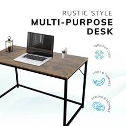 Havendro Desk Computer PC Laptop Home Office Work desk, Study in Brown - thumbnail 4