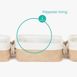 Hinsinc 2PCS LARGE Storage Basket Set Fabric in Beige - Size: 500mm - thumbnail 5
