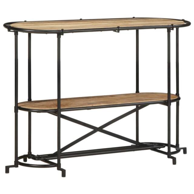 Berkfield Home Beautiful Console Table 110x42x76 cm Solid Wood Rough Mango in Brown - Size: 110 x 42 x 76 cm - image 1