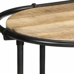 Berkfield Home Beautiful Console Table 110x42x76 cm Solid Wood Rough Mango in Brown - Size: 110 x 42 x 76 cm - thumbnail 6