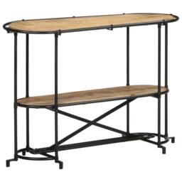 Berkfield Home Beautiful Console Table 110x42x76 cm Solid Wood Rough Mango in Brown - Size: 110 x 42 x 76 cm - thumbnail 2