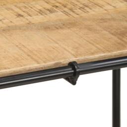 Berkfield Home Beautiful Console Table 110x42x76 cm Solid Wood Rough Mango in Brown - Size: 110 x 42 x 76 cm - thumbnail 7