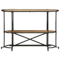 Berkfield Home Beautiful Console Table 110x42x76 cm Solid Wood Rough Mango in Brown - Size: 110 x 42 x 76 cm - thumbnail 4