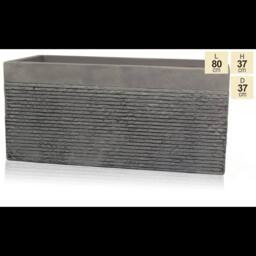 Primrose L80cm Large Light Grey Terracotta Fibre Brick Design Trough Planter - thumbnail 1