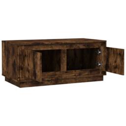 Berkfield Home Coffee Table Smoked Oak 102x50x44 cm Engineered Wood in Brown - Size: 102 x 50 x 44 cm - thumbnail 7