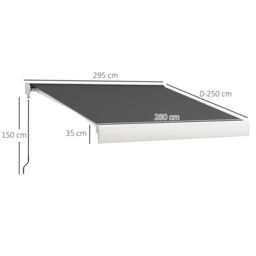 OUTSUNNY Electric Retractable Awning Sun Canopies for Door Window in Grey - thumbnail 3