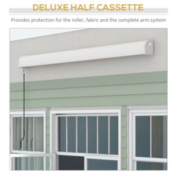 OUTSUNNY Electric Retractable Awning Sun Canopies for Door Window in Grey - thumbnail 6