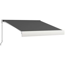 OUTSUNNY Electric Retractable Awning Sun Canopies for Door Window in Grey - thumbnail 2