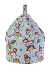Bean Lazy Women's Cotton Pastel Rainbow Space Unicorn Bean Bag Child Size in Light Blue - Size: Small - thumbnail 1