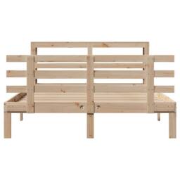 Berkfield Home Bed Frame with Headboard without Mattress 140x190 cm in Brown - thumbnail 4