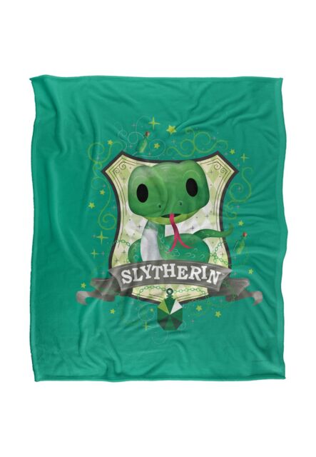 Warner Brothers Harry Potter Watercolor Slytherin Crest Blanket 152 x 127 cm in White - image 1