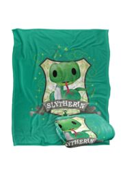 Warner Brothers Harry Potter Watercolor Slytherin Crest Blanket 152 x 127 cm in White - thumbnail 2