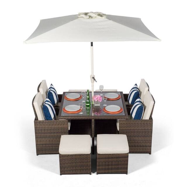 Thats Furniture Giardino 4 Seater Rattan Cube Dining Set in Brown - image 1