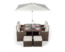 Thats Furniture Giardino 4 Seater Rattan Cube Dining Set in Brown - thumbnail 2