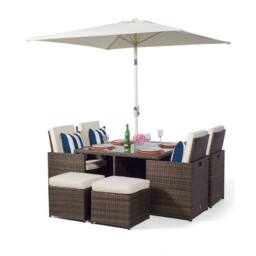 Thats Furniture Giardino 4 Seater Rattan Cube Dining Set in Brown - thumbnail 6