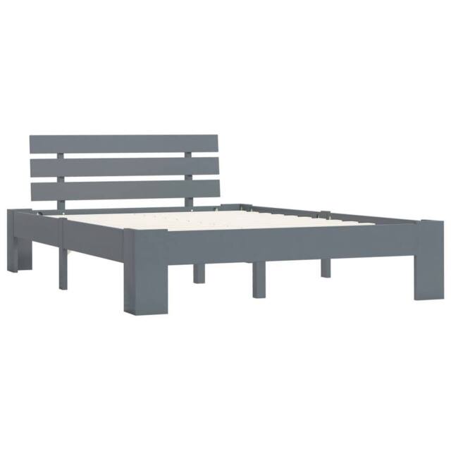 Berkfield Home Bed Frame Grey Solid Pine Wood 140x200 cm - image 1