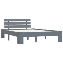 Berkfield Home Bed Frame Grey Solid Pine Wood 140x200 cm