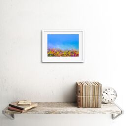 "Artery8 Wall Art Print Field of Wildflowers Art Framed 9x7 inch in White - Size: W7"" x H9""" - thumbnail 2