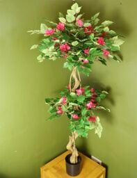 Leaf 150cm Pink Japanese Artificial Silk Bougainvillea Tree in Dark Pink