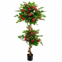Leaf 150cm Pink Japanese Artificial Silk Bougainvillea Tree in Dark Pink - thumbnail 6