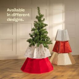 Christmas Village Diamond Velvet Christmas Tree Skirt - Red in White - Size: 1 Pack - thumbnail 7