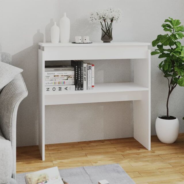 Berkfield Home Console Table White 80x30x80 cm Engineered Wood - Size: 80 x 30 x 80 cm - image 1
