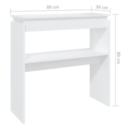 Berkfield Home Console Table White 80x30x80 cm Engineered Wood - Size: 80 x 30 x 80 cm - thumbnail 6