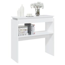 Berkfield Home Console Table White 80x30x80 cm Engineered Wood - Size: 80 x 30 x 80 cm - thumbnail 3